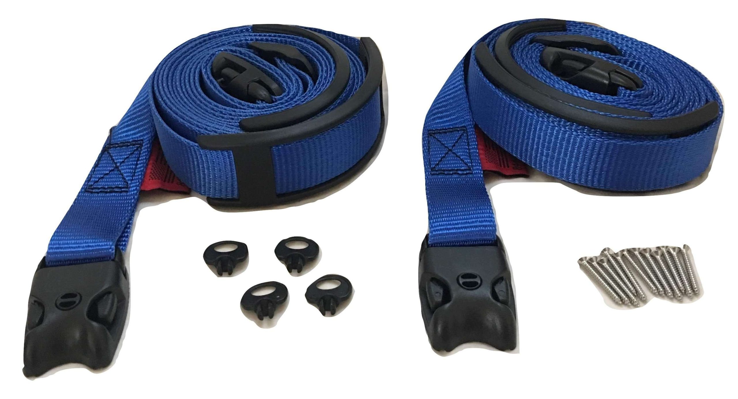 Blue ACW Buckle 2 pc Wind Strap Kit Hot Tub Secure Spa Hurricane Tie Down | SIZE OPTIONS - Image 2