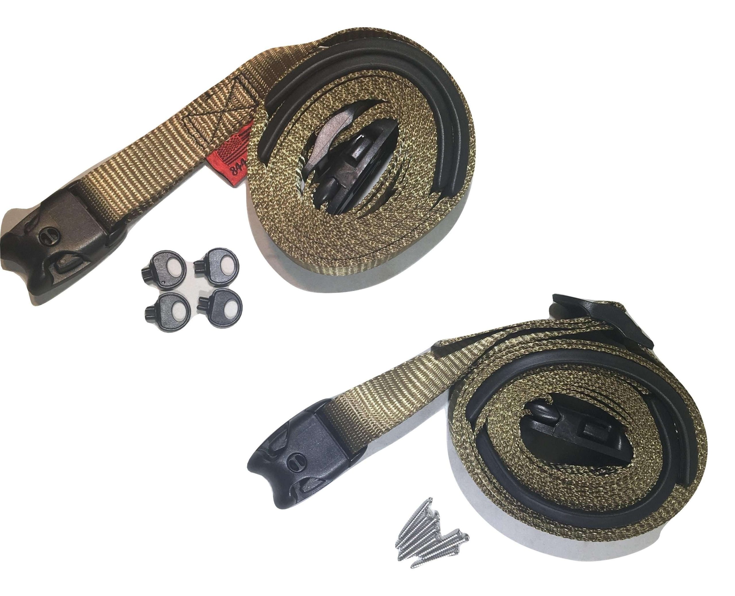 Olive Drab ACW Buckle 2 pc Wind Strap Kit Hot Tub Secure Spa Hurricane Tie Down | SIZE OPTIONS